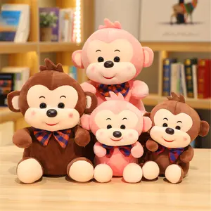 Valentine's Day Monkey Plush Toy Tie Monkey with Loving Heart Stuffed Animal Toy Doll Best Gift For Child Boy Girlfriend