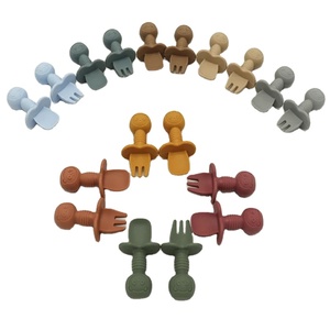 Juego de Cuchara y Tenedor de Silicona Reutilizables, Libres de BPA, para Bebés, de Grado Alimenticio, para Niños Pequeños, Utensilios para la Hora de Comer, Vajilla Infantil, Regalo - Product Image 4