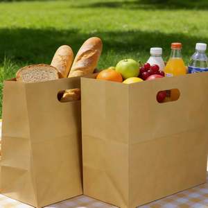 Bolsas de Compras Kraft con Fondo Plano y Asas Troqueladas, con Logotipo Personalizado, Bolsas de Regalo Modernas para Uso Comercial - Product Image 4