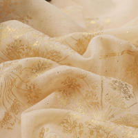 Écharpe en voile de coton uni respirant de haute qualité pour femmes, avec motif floral doré, style malaisien, écharpe dorée en feuille d'or, hijab