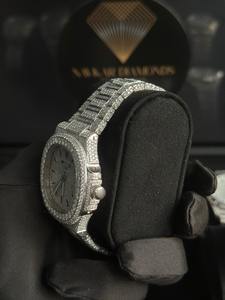 Reloj de Diamantes Hip Hop Bling para Hombre, Reloj de Pulsera de Cuarzo Plateado de Lujo, Relojes de Moda Resistentes al Agua, Gran Venta - Product Image 4