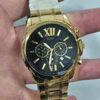 Stopwatch Multifungsi Pria dari Baja Tahan Karat dengan Tali Baja Tahan Karat dan Layar Analog