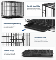 Cage pliable robuste en fer pour chien avec plateau intégral respirant, pour intérieur et extérieur, pour chiens de petite et moyenne taille, tailles personnalisées disponibles