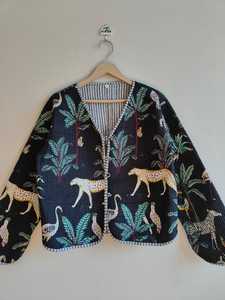 Chaqueta Acolchada de Algodón con Estampado de Selva Negra, Estilo Bohemio, Chaquetas Acolchadas Hechas a Mano, Ropa de Mujer, Nuevo Estilo, Abrigo para Fiesta - Product Image 3
