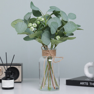 Bonsái Artificial de Eucalipto Ruilisi de 34 cm, Flor de Seda Verde, Decoración para el Hogar, Decoración para Bodas - Product Image 2