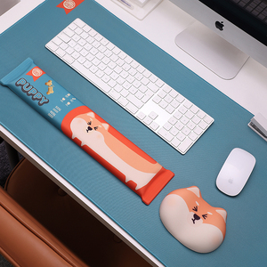 Dễ thương hình chữ nhật hình dạng silica gel đầy tay gối chuột Pad với cổ tay phần còn lại 2cm độ dày gel + PU + vải bàn Mat cổ - Product Image 2