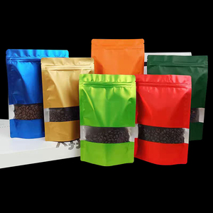 Đầy màu sắc nhôm lá Dây kéo tự hỗ trợ bao bì túi thực phẩm hạt siêu thị hiển thị cửa sổ Snack hiển thị đóng gói túi kín - Product Image 1