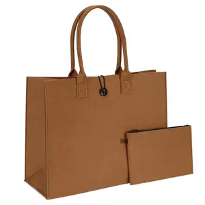 100% Eco-Friendly New High Capacity Custom Small Felt Shopping Tote Felt Cloth Bag Organizer