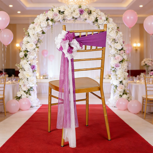 2025 nuevo diseño decoración <span class=keywords><strong>de</strong></span> eventos flor silla faja para bodas - Product Image 1