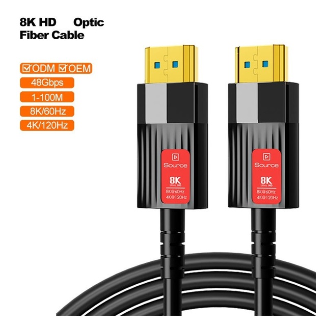 NKIWI 8K 60Hz HDMI-Compatible 2.1 MALE-MALE Fiber Optic Cable 48Gbps Ultra High Speed HDR EARC for for TV Projector