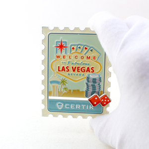 Imán de nevera de doble cara de metal fundido a presión con imitación de esmalte, diseño de <span class=keywords><strong>Capital</strong></span> City, relleno de color liso, personalizado, para tienda de souvenirs, al por mayor - Product Image 5