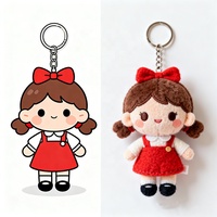 Porte-clés en peluche personnalisé, doux, écologique, durable, dessin animé, anime, avec acier inoxydable - Design personnalisé