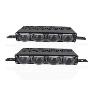 2 cái đèn chiếu sáng xe hơi đèn lưới tản nhiệt đèn 4 ống kính DRL Fan lái Xe Sương Mù làm việc ánh sáng bên ngoài đèn phụ trợ off-road Xe Xe tải - Product Image 1