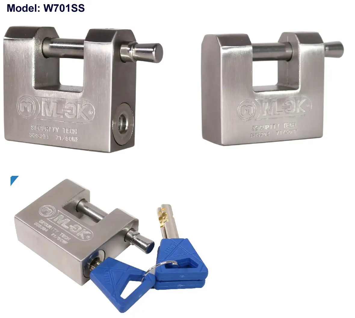 Mlock 최고의 자물쇠 녹 방지 컨테이너 사용 키 잠금 70mm 80mm 중장비 직사각형 키 자물쇠 마스터 키