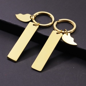 Wholesale Gift for Women Men Keychain Couples <b>Heart</b> Customized Blank Pendant Charms Keychain Stainless Steel Jewelry - Product Image 1