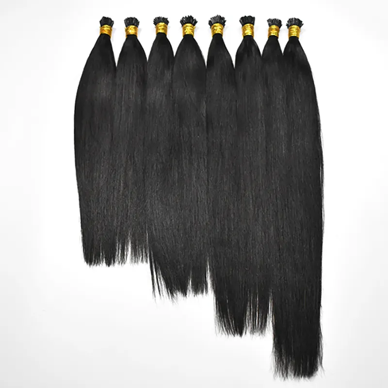 Cuticle aligned I tip hair extensions straight hair no shedding no tangle for black women