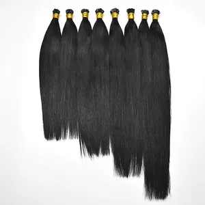 Cuticle aligned I tip hair extensions straight hair no shedding no tangle for black women