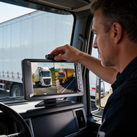 Enregistreur DVR professionnel 7 pouces 2 canaux pour camion avec caméra de recul, commande vocale, étanche, pour la logistique, le transport de marchandises et la conduite sécurisée