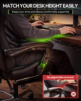Chaise de jeu ergonomique en cuir au design moderne, hauteur réglable, cadre métallique, repose-pieds, massage lombaire, accoudoirs 2D-Linkage, 330 lbs