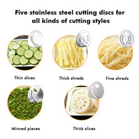 Multifunctionele 5-in-1 elektrische salademaker, groentesnijder, -hakker, -slicer en -processor voor huishoudelijk gebruik