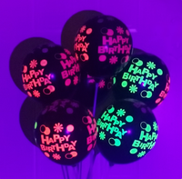 Ballon de fête d'anniversaire fluorescent transparent, motif à pois, lumineux la nuit, léger (3g), unisexe, en émulsion, à pression unique