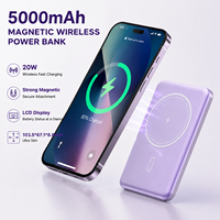 Batterie externe portable 5000 mAh 20 W à chargement rapide magnétique sans fil Type-C, en Li-Polymère, boîtier métallique, coffret cadeau pour iPhone, vente en gros OEM