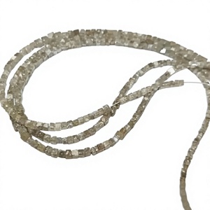 Perles de diamant gris laiteux naturel, facettées, en forme de cube, certifiées, taille 1,5 mm à 2 mm - Product Image 1