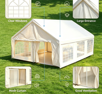 Tente de réception en aluminium classique avec auvent en PVC, 20 pieds x 30 pieds (6 m x 9 m), robuste, pour mariages, fêtes et événements, Vectus, quatre saisons, protection UV