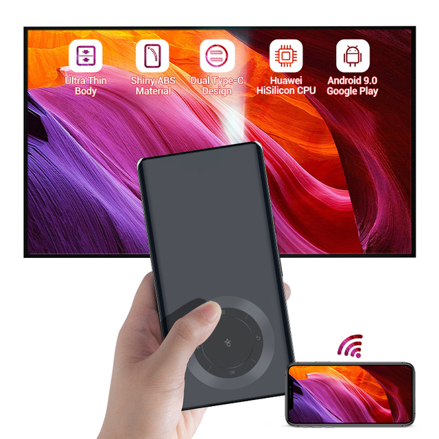 Hotack Wholesale Portable Mini Proyector Android 9.0 Pocket Ultra Slim Smartphone Projector Beamer