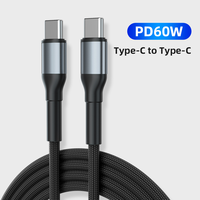 Vente en gros d'usine 3ft 6ft USBC Type C PD 60W Chargeur rapide Double câbles USB C vers USB C pour iPhone 15 16 Pro Max Samsung S24 Ultra