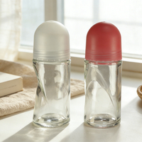 2026 Flacon vide en verre 50 ml avec bouchon à vis et applicateur roll-on pour parfum, soins de la peau, shampoing corporel et déodorant stick
