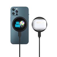 Pengisi Daya Nirkabel Magnetik Logo LED Berwarna 15W Pengisian Cepat untuk iPhone Samsung Branding Kustom