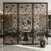 Paravent décoratif en acier inoxydable 304 découpé au laser, style Art Déco, pour hôtel moderne