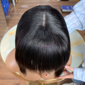 Peluca de Cabello Humano Natural con Flecos de Encaje 3*1, con Cabello Vietnamita de 10 Pulgadas o Más, Banda Elástica Transpirable para un Ajuste Seguro - Product Image 4