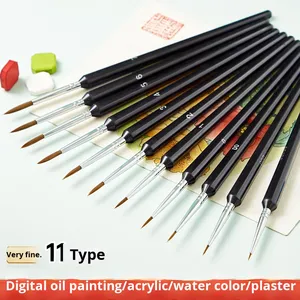 Ensemble de <span class=keywords><strong>pinceaux</strong></span> à peinture de précision, miniatures, fins, pour la peinture miniature, kit de <span class=keywords><strong>pinceaux</strong></span> micro-art, aquarelle, acrylique - Product Image 4