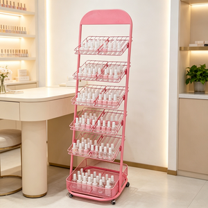 Chariot de rangement portable et moderne pour vernis à ongles, présentoir professionnel en fer, étagère à cosmétiques pour salon de beauté - Product Image 4
