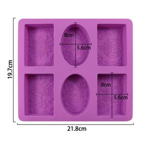 Moule en silicone alimentaire pour fondant et savon, 6 formes, résistant aux hautes températures, rectangulaire, facile à démouler, réutilisable, vente chaude - Product Image 6