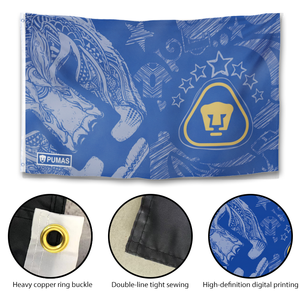 Bandera del Equipo Pumas UNAM, Pancarta del Club de Fútbol Azul y Amarillo con Logotipo, Decoración Deportiva de Poliéster para Colgar en Interiores y Exteriores - Product Image 3