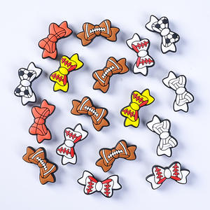 Toptan fabrika fiyat yaylar şekil silikon NFL buhar spor silikon kalemler odak boncuk Charms Topper - Product Image 3