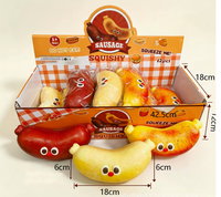Squishy en forme de saucisse à visage amusant - Jouet anti-stress en mousse PU à récupération lente en forme de jambon, à presser et décompresser