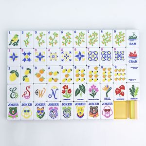Fichas de Mahjong Americanas de Lujo Lemon Grove Jelly, Acrílicas, 160 Piezas, Diseño de Ramas de Limón, Naranja y Olivo, para Juegos en Interiores - Product Image 1