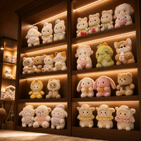 Jouets en peluche à motifs variés personnalisés pour machines à pinces, animaux en peluche doux, vente en gros, fournitures pour jeux d'arcade