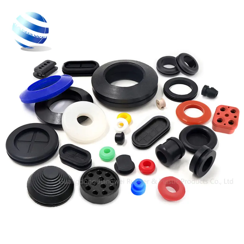 Custom waterproof universal flat hole cable wiring neoprene fkm epdm nbr silicone rubber guard coil parts plug seal grommet