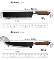 Ensemble de couteaux de boucher professionnels 6 pièces couteau utilitaire en métal de haute précision manche en plastique échantillon gratuit comprend un aiguiseur de couteau sûr