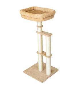 Tiragraffi per Gatti in Sisal Doppio con Cuscino e Letto Regolabile in Altezza, Torre Tiragraffi per Uso Interno - Product Image 6