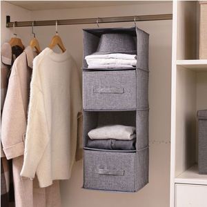 3/4/5-Tier Multifunction Foldable Hanging <b>Shelf</b> Closet Storage Organizer Removable Drawers for Bedroom Wardrobe Clothes Bag - Product Image 5