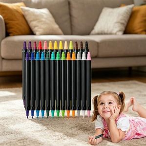 Dual Tip Acrylic Paint Pens 12 Colors Marker Set Art Supplies Canvas Wood <b>Stone</b> Rock Glass <b>Painting</b> Craft Kit - Product Image 3