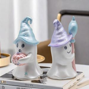 Petite figurine sculptée artistique en résine époxy, fantôme d'Halloween, ornement, artisanat pour jardin, maison, salon, Festival des Fantômes - Product Image 3