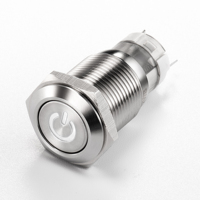 Bouton poussoir momentané en acier inoxydable 16 mm 5A IP65 pour unité de commande de porte d'ascenseur