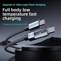 Kabel Data Braided Pengisian Cepat Tipe-C ke Tipe-C PD100W Berkualitas Tinggi untuk Ponsel, Laptop, dan Tablet